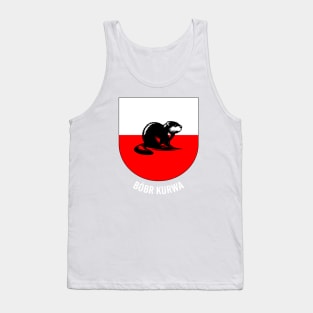 Funny Polish Internet Meme Bobr Bober Kurwa Beaver Poland Flag Tank Top